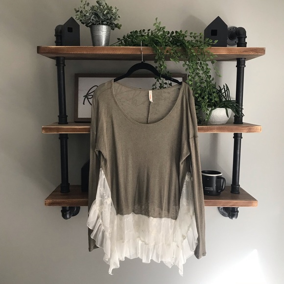 Tops - Sage Green Lace Top